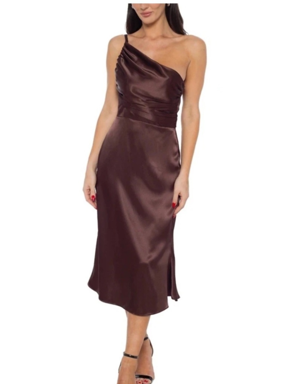Nwot Jump Juniors' Asymmetric-Neck One-Shoulder Satin Dress small